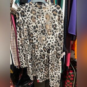 Boutique Leopard Print Long Sleeve Dress